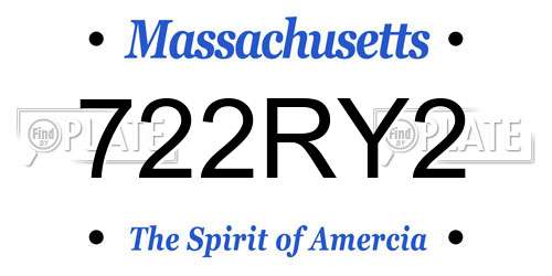 722RY2 Massachusetts License Plate