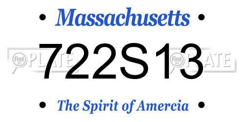 722S13 Massachusetts License Plate