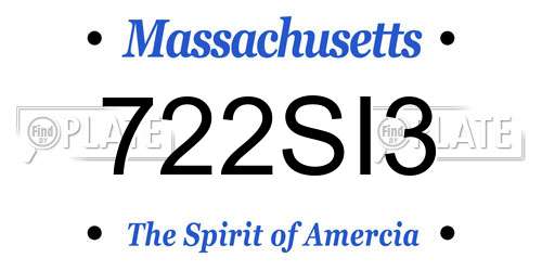 722SI3 Massachusetts License Plate