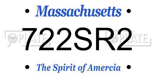 722SR2 Massachusetts License Plate