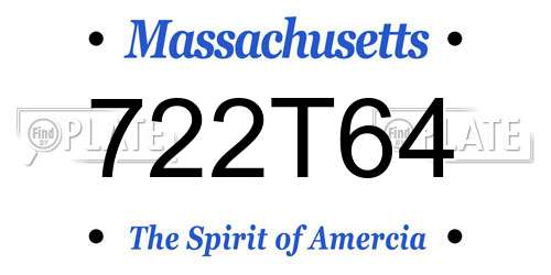 722T64 Massachusetts License Plate