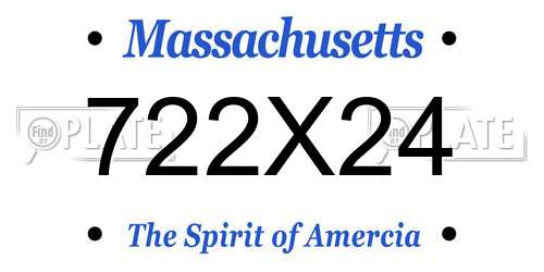 722X24 Massachusetts License Plate
