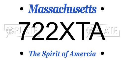 722XTA Massachusetts License Plate