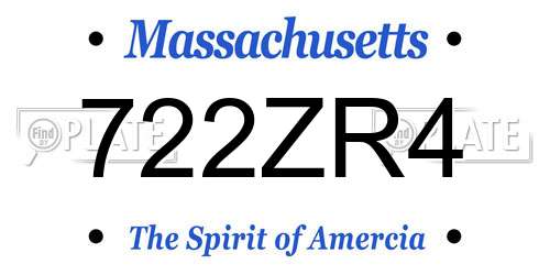 722ZR4 Massachusetts License Plate