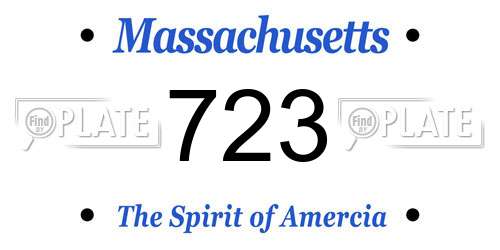 723 Massachusetts License Plate