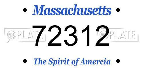72312 Massachusetts License Plate