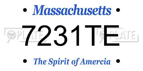 7231TE Massachusetts License Plate