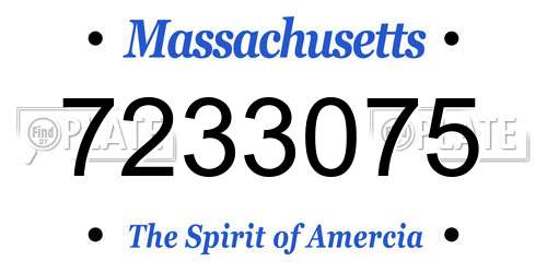 7233075 Massachusetts License Plate