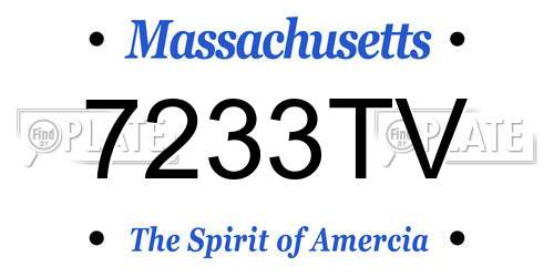 7233TV Massachusetts License Plate
