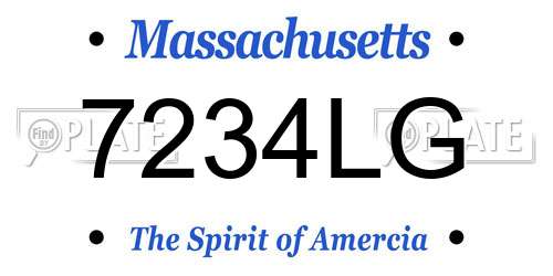 7234LG Massachusetts License Plate