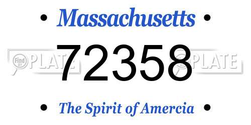 72358 Massachusetts License Plate