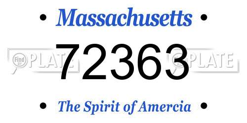 72363 Massachusetts License Plate