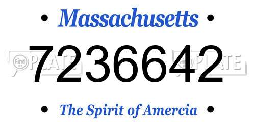 7236642 Massachusetts License Plate