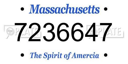 7236647 Massachusetts License Plate