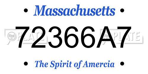 72366A7 Massachusetts License Plate
