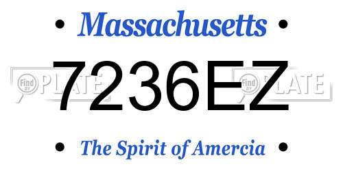 7236EZ Massachusetts License Plate