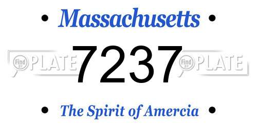 7237 Massachusetts License Plate