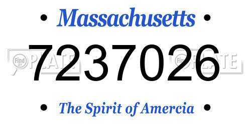7237026 Massachusetts License Plate