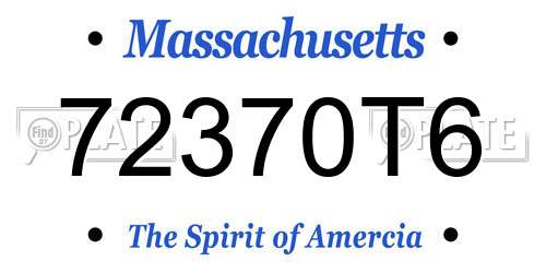 72370T6 Massachusetts License Plate
