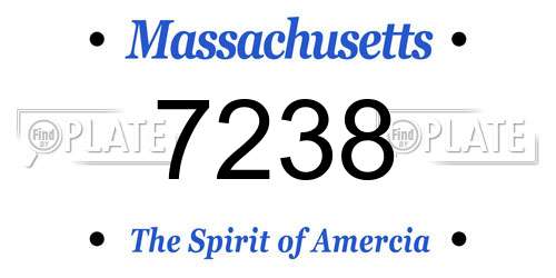 7238 Massachusetts License Plate