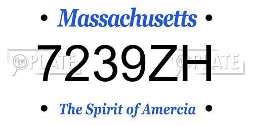 7239ZH Massachusetts License Plate