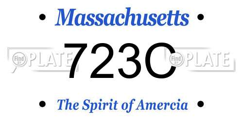 723C Massachusetts License Plate
