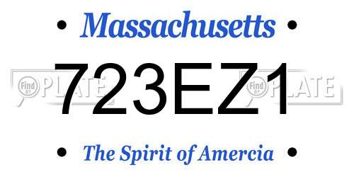 723EZ1 Massachusetts License Plate