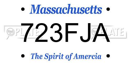 723FJA Massachusetts License Plate