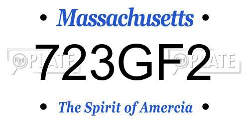 723GF2 Massachusetts License Plate