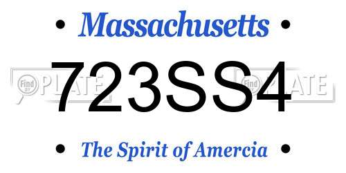 723SS4 Massachusetts License Plate
