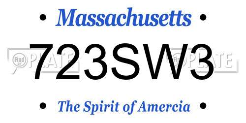 723SW3 Massachusetts License Plate