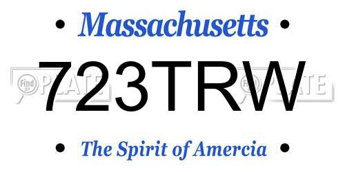 723TRW Massachusetts License Plate