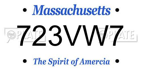 723VW7 Massachusetts License Plate