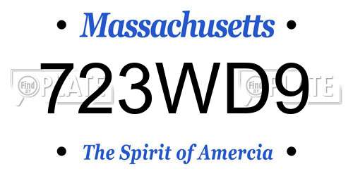 723WD9 Massachusetts License Plate