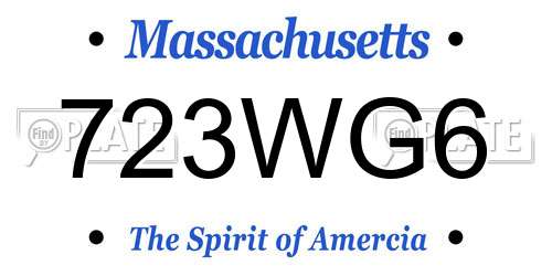 723WG6 Massachusetts License Plate