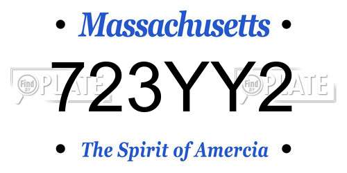 723YY2 Massachusetts License Plate