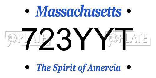 723YYT Massachusetts License Plate