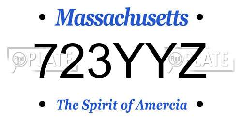 723YYZ Massachusetts License Plate