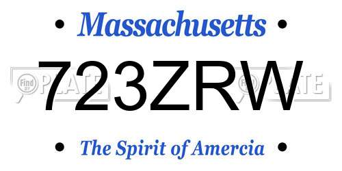 723ZRW Massachusetts License Plate