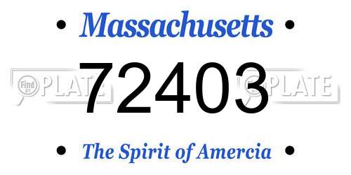 72403 Massachusetts License Plate