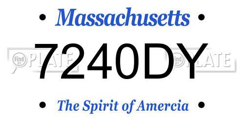 7240DY Massachusetts License Plate
