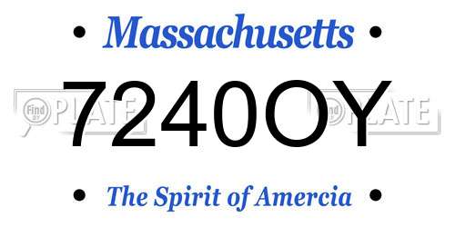 7240OY Massachusetts License Plate