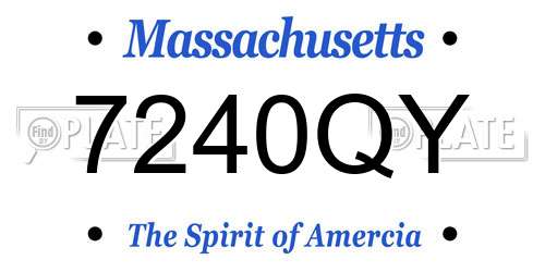 7240QY Massachusetts License Plate