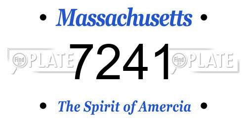 7241 Massachusetts License Plate