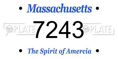 7243 Massachusetts License Plate