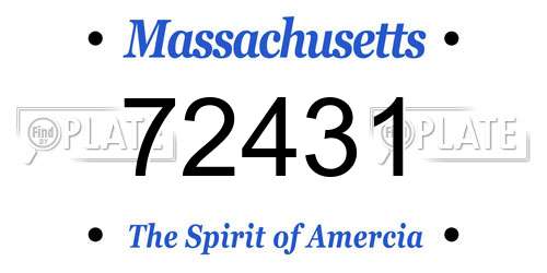 72431 Massachusetts License Plate