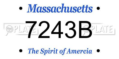 7243B Massachusetts License Plate