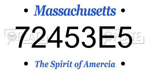 72453E5 Massachusetts License Plate