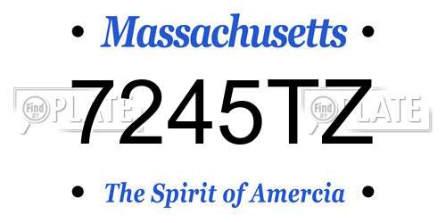 7245TZ Massachusetts License Plate