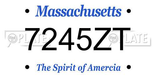 7245ZT Massachusetts License Plate